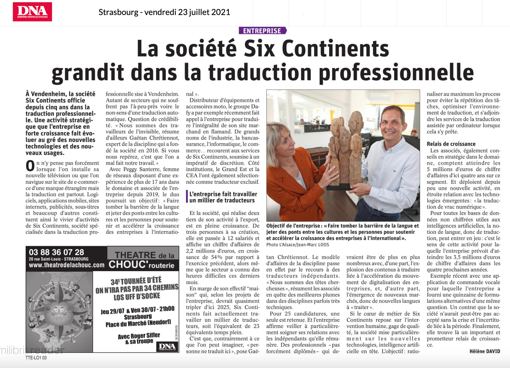 La société Six Continents grandit dans la traduction